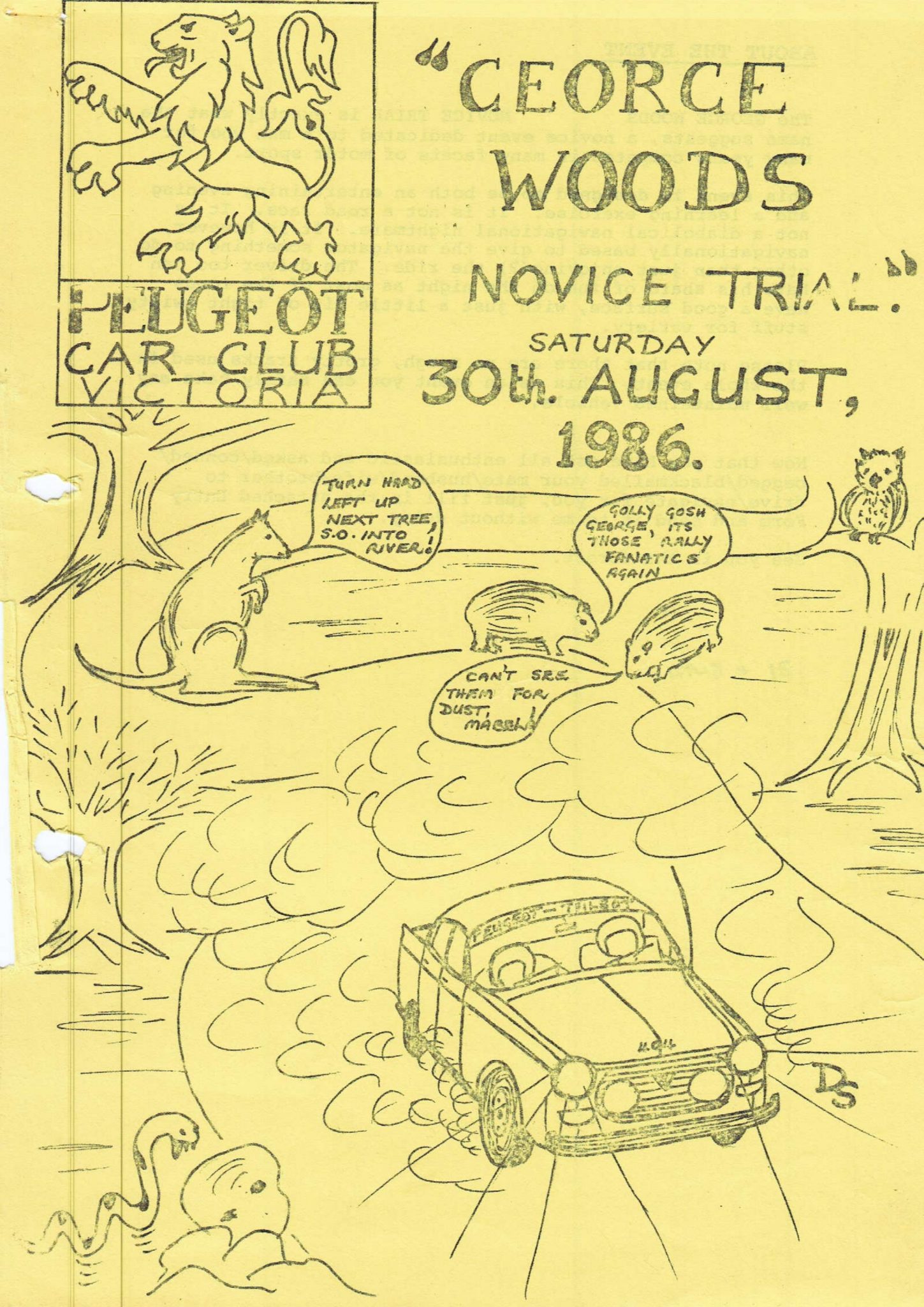1986 George Woods Novice Trial - Rallypedia
